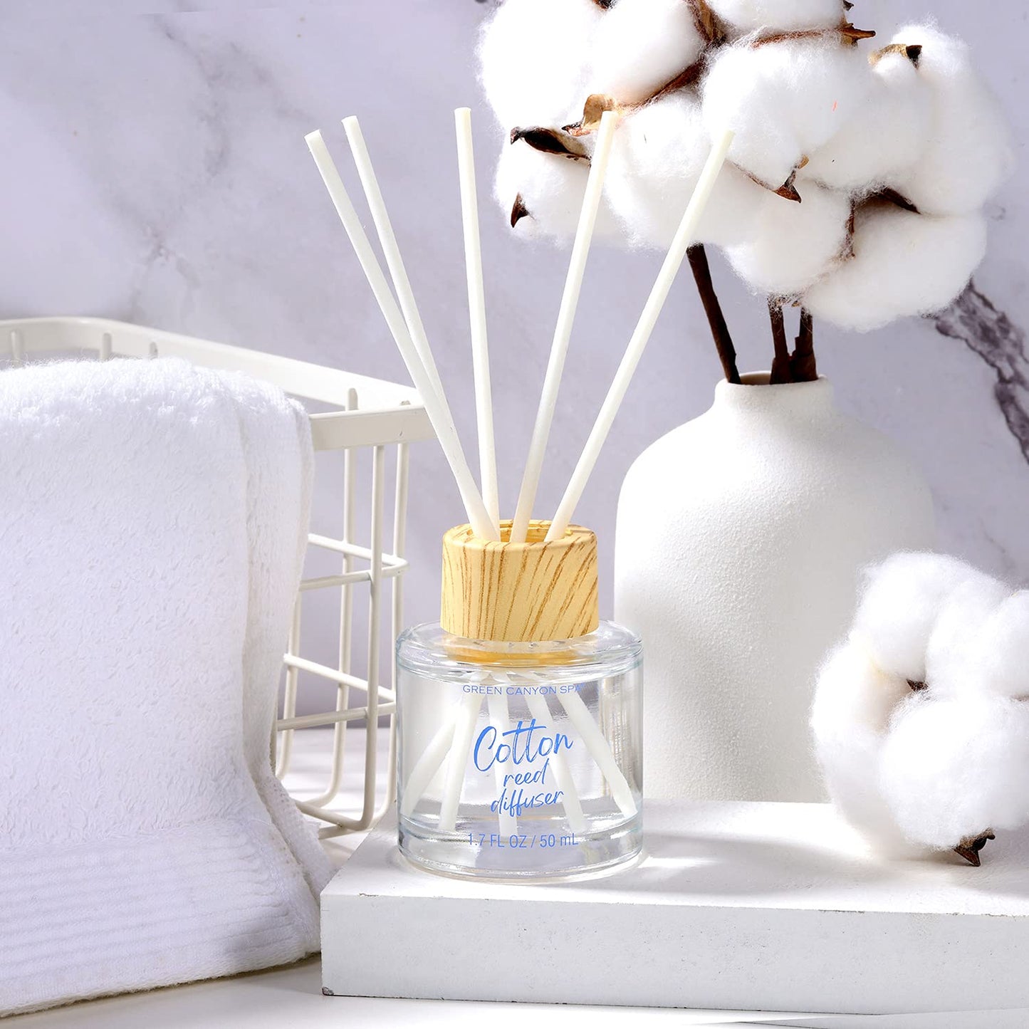 Green Canyon Spa 10 Pcs Cotton Scent Spa Gift Baskets Luxurious Gifts for Women Gift for Her Valentines Day Gifts for Women Bath and Body Gift Sets Presents for Her