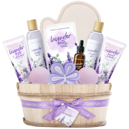 Set de Spa Lavanda Deluxe - 11 Piezas con Aceite Esencial